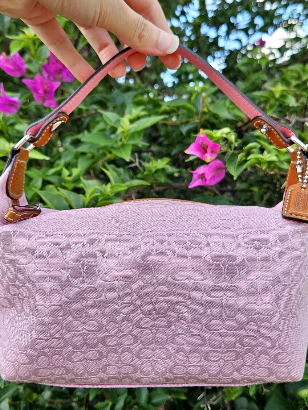 Vintage Y2K Coach Baby Pink Micro Signature Mini Travel Bag Purse